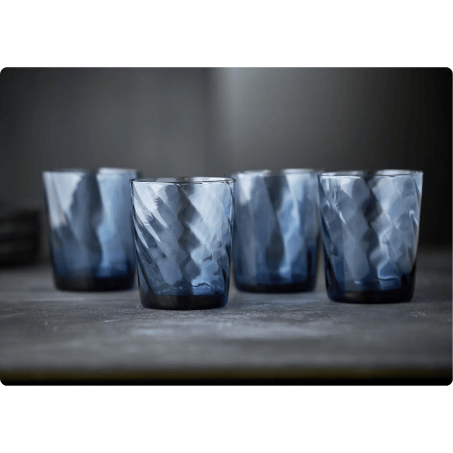Lyngby Glas Vandglas 30 cl 4 stk i blå, Vienna